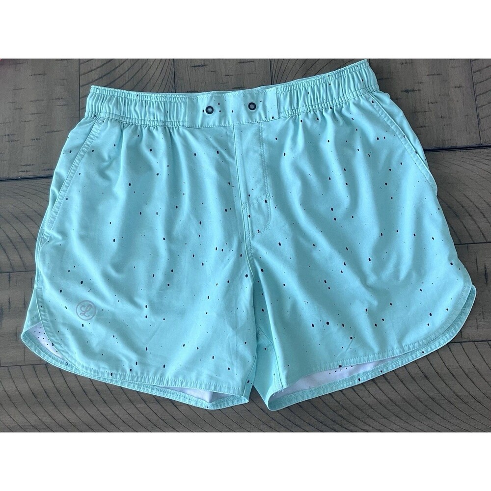Legends Luka 5” Athletic Shorts Mens Medium Mint Green Black Splatter Lined Gym